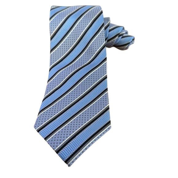 JZ Richard's Men's Blue Striped Silk Repp Tie Long Made in the United States - Picture 2 of 7